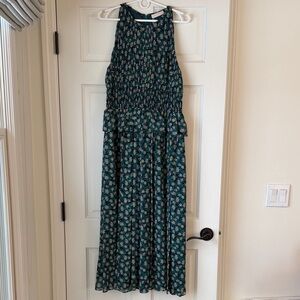 Ulla Johnson Teal Floral Maxi Dress